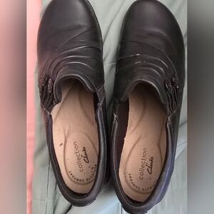 Clarks Women's Black Slip-On Shoes